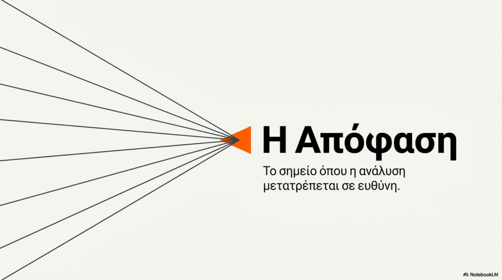 Η Απόφαση: Το σημείο όπου η ανάλυση μετατρέπεται σε ευθύνη